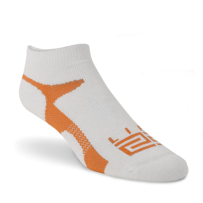 Merino Wool Athletic Peds  - 3-pack White & Orange