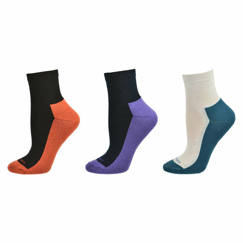 Women's Cushioned Athletic Cotton Socks Quarter High Length